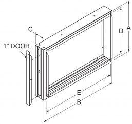 Filter Frames - 3" wide with 1" door drawing
