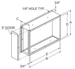 Filter Frames - 6-3/4" wide flange out at 90 with 5" door drawing