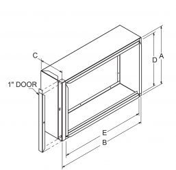 Filter Frames - 6-3/4" wide with 1" door drawing