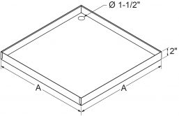 A4 - Drain Pans - 2" High Bottom Hole Only drawing