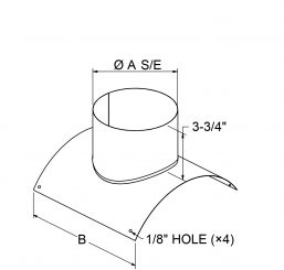 A4 - Saddle Tee Galvanized - No Crimp drawing