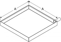 A4 - Drain Pans 2" High Side Stub - Right drawing
