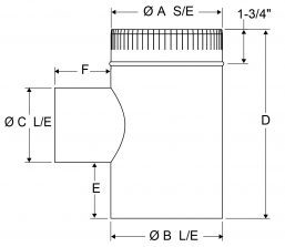 A4 - Tees - 30-26-24 gauge drawing