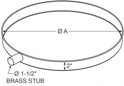 A4 - Drain Pans - Spun Round - 2" high - Side Stub drawing